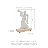 Hark the Herald Metal Angel on Wooden Stand-Lange General Store
