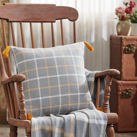 Harvest Blessings Woven Plaid Pillow 18x18-Lange General Store