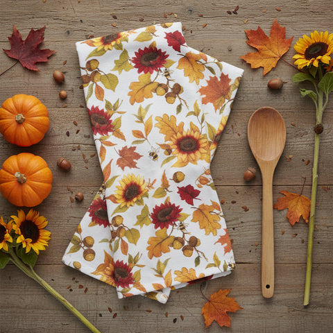 Harvest Sunflower Toss Terry Towel