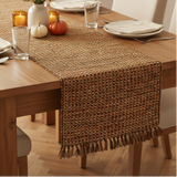 Corrected fall tablescape showing the short runner centered on the tabletop