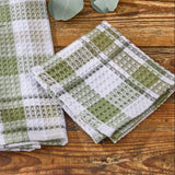 Hayson Sage Plaid Dishcloth Set of 3-Lange General Store