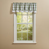 Hayson Sage Plaid Layered Valance-Lange General Store