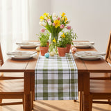 Hayson Sage Plaid Table Runners-Lange General Store