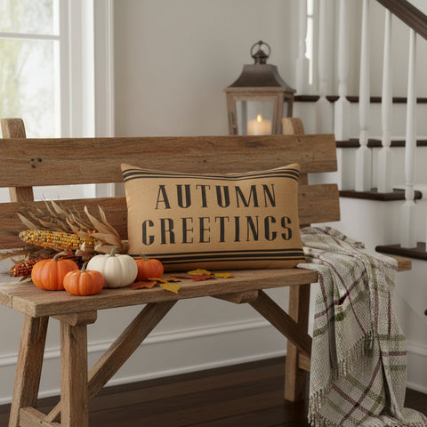 Heirloom Farm Autumn Greetings Pillow-Lange General Store