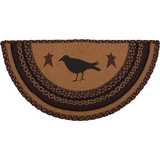 Heirloom Farm Primitive Crow Half Circle Rug — white background