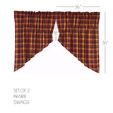Heirloom Farm Primitive Check Prairie Swag Curtains