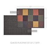 Heirloom Farm Primitive Check Quilted Placemats - Set of 2-Lange General Store