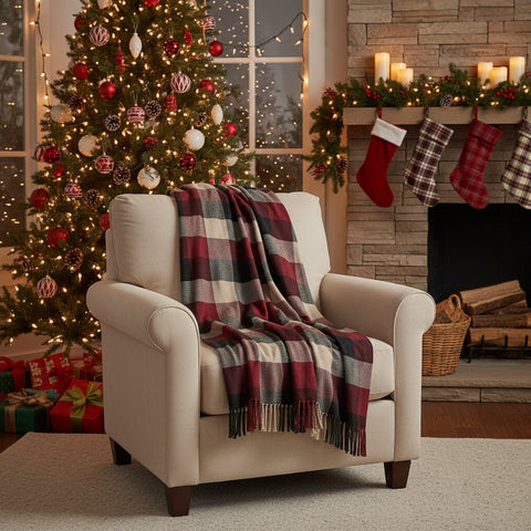 Heirloom Farm Primitive Check Woven Throw-Lange General Store
