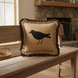 Corrected Heirloom Farm Primitive Crow Pillow lifestyle image