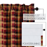 Heirloom Farms Primitive Check Blackout Panel Curtain-Lange General Store