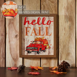 Hello Fall Red Truck Wall Sign-Lange General Store