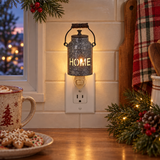 Home Milk Can Night Light in a Christmas kitchen