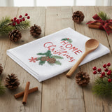 Home for Christmas Embroidered Waffle Towel
