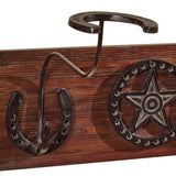 Horse Shoe Star Hat Rack With Hooks