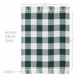 Hunter Green Check Woven Throw-Lange General Store