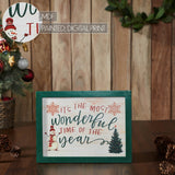 It's The Most Wonderful Time Snowman Framed Sign-Lange General Store