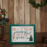 It's The Most Wonderful Time Snowman Framed Sign-Lange General Store