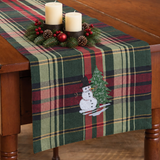 Jack Frost Table Runner with candles and Christmas accents