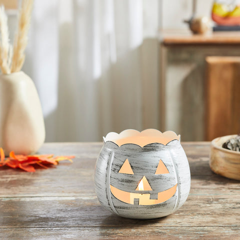 Jack-O-Lantern Candle Holders Antique White-Lange General Store