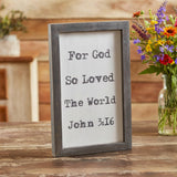 John 3:16 Wooden Shadow Box Frame-Lange General Store