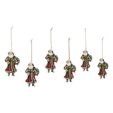 Jolly Old St Nick Metal Ornament Set of 6-Lange General Store