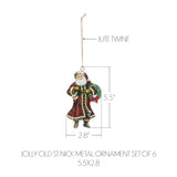 Jolly Old St Nick Metal Ornament Set of 6-Lange General Store