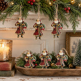 Jolly Old St Nick Metal Ornament Set of 6