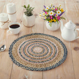 Navy Rose Braided Trivet 15"-Lange General Store