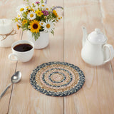 Navy Rose Braided Trivet 8"-Lange General Store