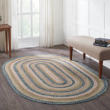 Navy Rose Collection Braided Rugs - Oval - Lange General Store