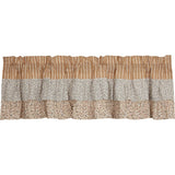 Kaila Ticking Gold Ruffled Valance-Lange General Store