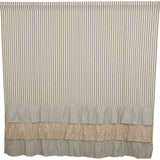 Kaila Ticking Stripe Ruffled Shower Curtain-Lange General Store