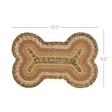 Kettlehurst Dog Bone Braided Waterproof Rug Mat – Small 11.5x17.5 – Indoor Outdoor Pet Bowl Mat

