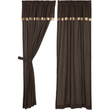 Kettle Grove Plaid Block Border Panel Curtains-Lange General Store