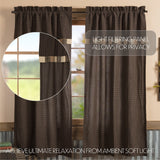 Kettlehurst Plaid Block Border Short Panel Curtains-Lange General Store