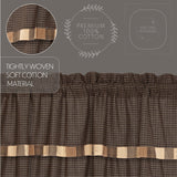 Kettlehurst Plaid Block Border Short Panel Curtains-Lange General Store