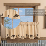 Kettlehurst Primitive Crow and Star Tier Curtains 24"
