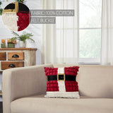Kringle Chenille Santa Suit Pillow 12"-Lange General Store