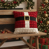 Kringle Chenille Santa Suit Pillow 12"-Lange General Store
