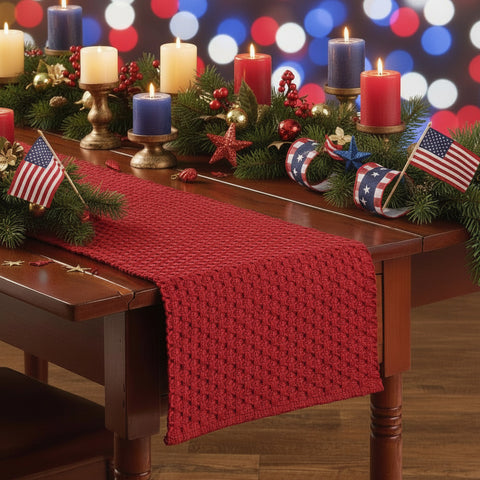 Lattice Red Table Runners-Lange General Store