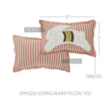 Spring In Bloom Applique Leaping Bunny Pillow-Lange General Store