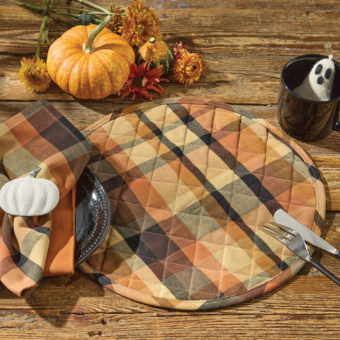 Harvest Plaid Quilted Placemats Set of 4