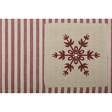 Market Place Red Ticking Stripe Snowflake Placemat - Set of 4