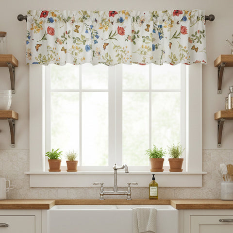 Meadow Flowers Scalloped Valance-Lange General Store