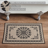 Medallion Black Tan Jacquard Bath Mat-Lange General Store
