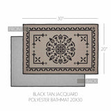 Medallion Black Tan Jacquard Bath Mat-Lange General Store