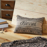 Medallion Black Tan Jacquard Blessed Pillow-Lange General Store