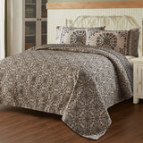 Medallion Black Tan Jacquard Coverlet-Lange General Store