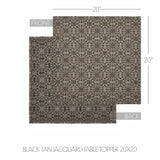 Medallion Black Tan Jacquard Table Toppers