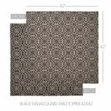 Medallion Black Tan Jacquard Table Toppers